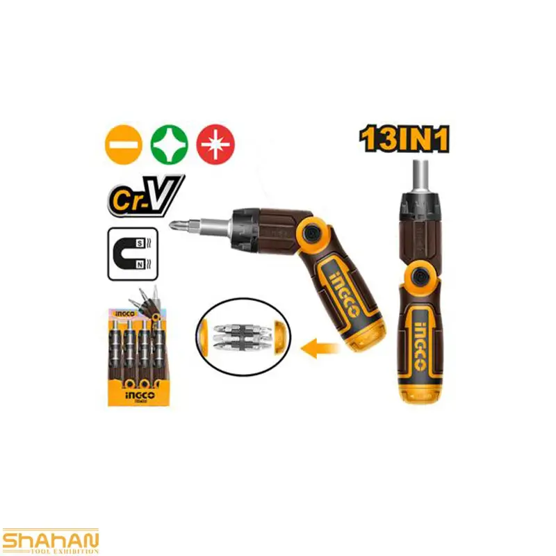 AKISD1208-3 ست 13 عددی پیچ گوشتی جغجغه ای اینکو مدل AKISD1208 - تصویر 1