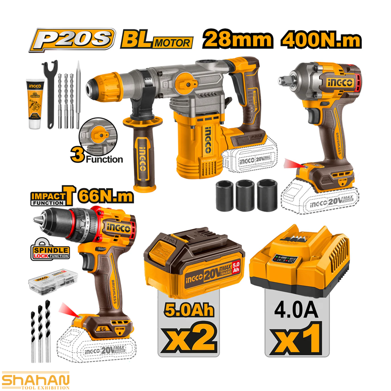 CKLI20638 ست ابزار شارژی 3 عددی اینکو مدل CKLI20638 - تصویر 1