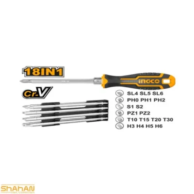 خرید ست پیچ گوشتی 18 عددی اینکو مدل AKISD0181
