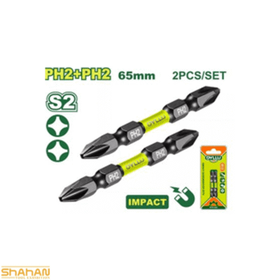 خرید ست 2 عددی سر پیچ گوشتی دو سر PH2 چهارسو 65 میلی متر S2 دایلو مدل DTSV3K62