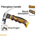خرید چکش 220 گرمی میخ کش دسته کوتاه اینکو مدل HCH81008D