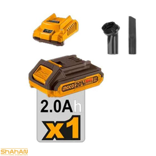ست بلور و جارو شارژی 20 ولت اینکو مدل COSLI240998 - تصویر 3