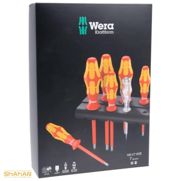 ست پیچ گوشتی برق‌کاری 7 عددی ورا Wera مدل 160 i/7 Rack | کد 05006147001 - تصویر 2